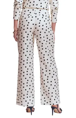 Boden Boden Mayfair Linen Pants in Ivory Painted Dot — Women Spring white Pants