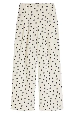 Boden Boden Mayfair Linen Pants in Ivory Painted Dot — Women Spring white Pants