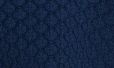 NIC+ZOE NIC+ZOE Scallop Textured Sweater in Rich Indigo — Women Summer navy Tops