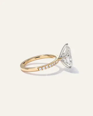 Quince Quince | Women's Lab Grown Diamond Pear Petite Pave Engagement Ring 3ct in Yellow Gold — Women Spring gold Accessories