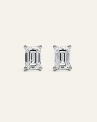 Quince Quince Women's 14K Gold Lab Grown Diamond Statement Emerald Studs 6ctw in White Gold — Women Summer yellow Accessories