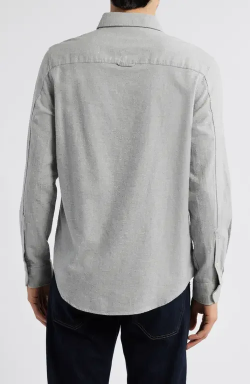 AG AG Aiden Classic Fit Button-Down Shirt in Heather Grey — Men Summer silver Tops