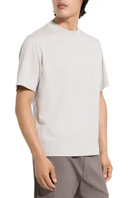 Theory Theory Relaxed Stripe Cotton Blend T-Shirt in Silver Cloud — Men Spring white Tops