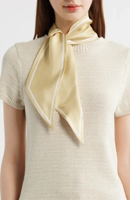 Vince Vince Stripe Silk Scarf in Maiz — Women Spring ivory Accessories