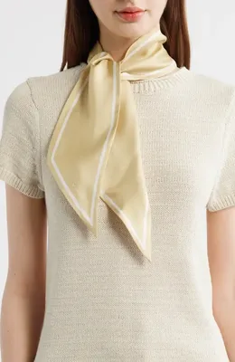 Vince Vince Stripe Silk Scarf in Maiz — Women Spring ivory Accessories