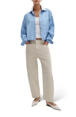 rag & bone rag & bone Stevie Tapered Stretch Cotton Utility Pants in Tan — Women Autumn beige Pants