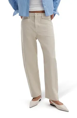rag & bone rag & bone Stevie Tapered Stretch Cotton Utility Pants in Tan — Women Autumn beige Pants