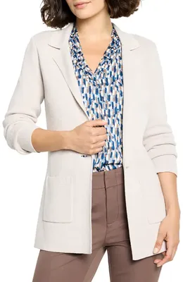 NIC+ZOE NIC+ZOE Knit Blazer in Sugar Cookie — Women Summer white Outerwear