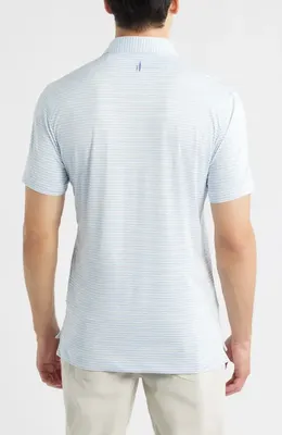 johnnie-O johnnie-O Seymour Stripe Featherweight Performance Polo in Kona — Men Summer silver Tops