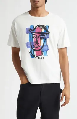Bode Bode Chapeau Graphic T-Shirt in Cream — Men Spring white Tops
