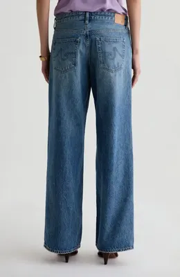 AG AG Adria Low Rise Wide Leg Jeans in Reserva — Women Summer blue Pants