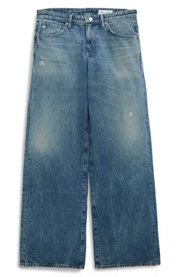 AG AG Adria Low Rise Wide Leg Jeans in Reserva — Women Summer blue Pants
