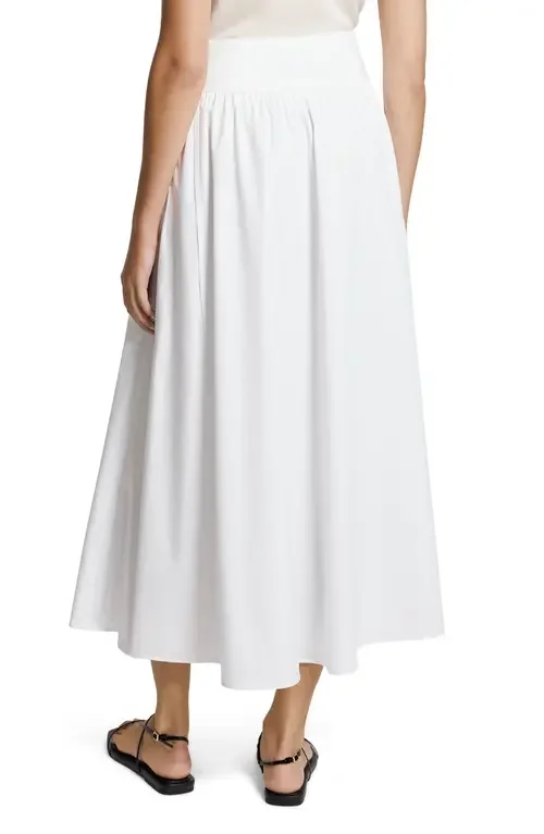 Theory Theory Cotton Blend A-Line Midi Skirt in White — Women Winter white Skirts