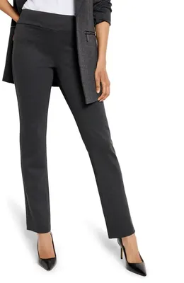 NIC+ZOE NIC+ZOE Ponte Knit Pull-On Pants in Charcoal — Women Winter black Pants