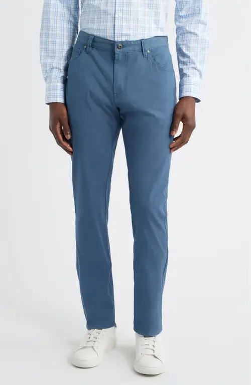 johnnie-O johnnie-O Atlas Garment Dye Stretch Chinos in Lake — Men Summer grey Pants