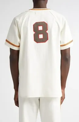 Bode Bode Baseball Button-Up Shirt in White Multi — Men Spring white Tops
