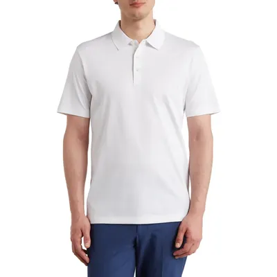 Theory Theory Short Sleeve Polo in White — Men Winter white Tops