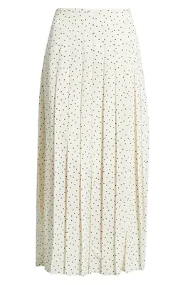 Theory Theory Pleated Dot Print Skirt in Ivory Multi - Chk — Women Spring white Skirts