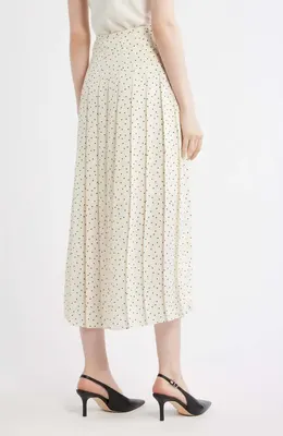 Theory Theory Pleated Dot Print Skirt in Ivory Multi - Chk — Women Spring white Skirts