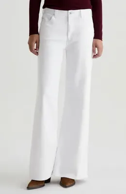 AG AG Saige Wide Leg Jeans in Gallery White — Women Winter white Pants
