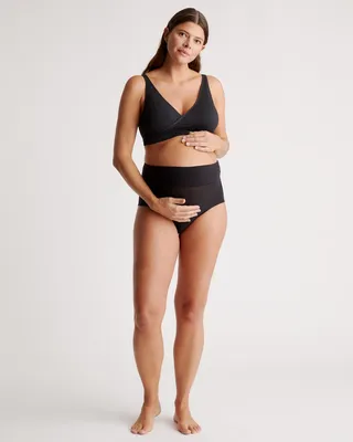 Quince Quince | Women's Seamless Crossover Nursing & Lounge Bra in Black — Women Winter black Bras
