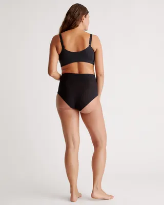 Quince Quince | Women's Seamless Crossover Nursing & Lounge Bra in Black — Women Winter black Bras