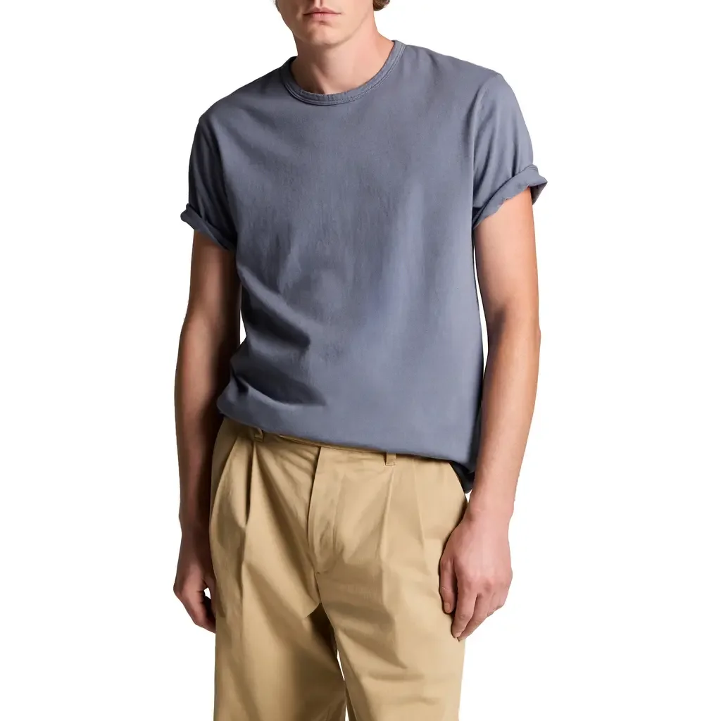 Vince Vince Solid T-Shirt in Washed Hawk Blue — Men Summer grey Tops