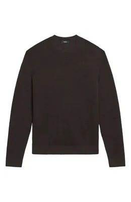 Theory Theory Cyr Cashmere Crewneck Sweater in Brownwood Melange — Men Autumn brown Tops