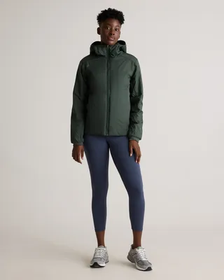 Quince Quince | Women's Hybrid Insulated Lightweight Hooded Jacket in Verdant Pine — Women Summer teal Insulated Jackets