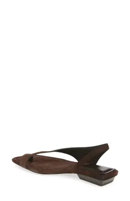 rag & bone rag & bone Liv Flat Sandal in Dark Chocolate Suede — Women Autumn chocolate Shoes