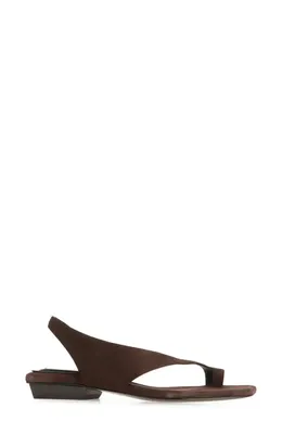 rag & bone rag & bone Liv Flat Sandal in Dark Chocolate Suede — Women Autumn chocolate Shoes