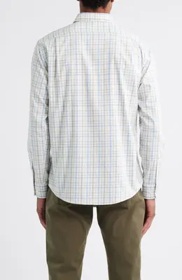 johnnie-O johnnie-O Maarten Plaid Performance Button-Up Shirt in Moss — Men Spring silver Tops