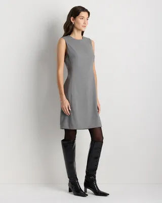 Quince Quince | Women's Italian Wool Sleeveless Dress in Grey Melange — Women Summer silver Dresses