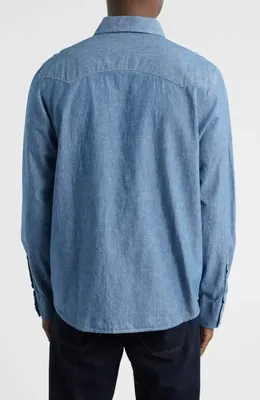 AG AG Brynner Western Denim Snap-Up Shirt in Desert Dawn — Men Summer grey Tops