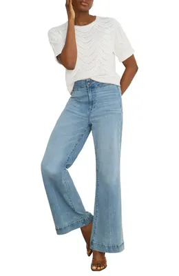 NIC+ZOE NIC+ZOE Pointelle Swirl Stitch Cotton Sweater in Paper White — Women Winter white Tops