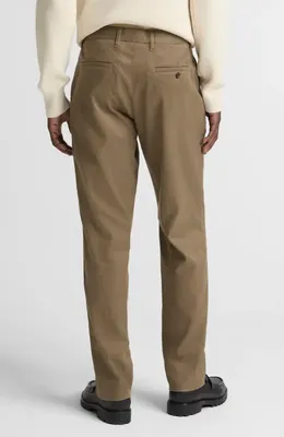 Vince Vince Owen Linen & Cotton Blend Extended Tab Pants in Kalamata — Men Autumn grey Pants