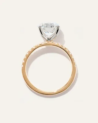 Quince Quince | Women's Lab Grown Diamond Round Petite Pave Engagement Ring 2.5ct in Yellow Gold — Women Spring white Accessories