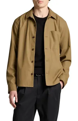 Vince Vince Bluff Button-Up Overshirt in Kalamata — Men Autumn camel Button-Down Shirts