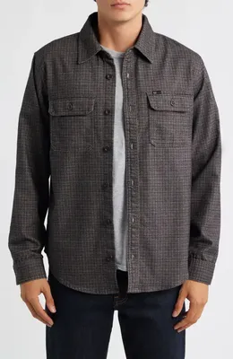 AG AG Wesley Relaxed Fit Utility Button-Up Shirt in Tweedy Houndstooth Maroon Mult — Men Autumn chocolate Tops