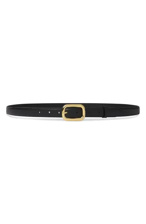 FRAME FRAME The Rounded Buckle Leather Belt in Black — Women Winter black Accessories
