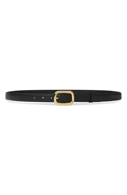 FRAME FRAME The Rounded Buckle Leather Belt in Black — Women Winter black Accessories
