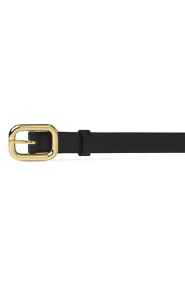 FRAME FRAME The Rounded Buckle Leather Belt in Black — Women Winter black Accessories