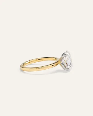 Quince Quince | Women's Lab Grown Diamond Oval Comfort Fit Engagement Ring 2.5ct in Yellow Gold in Yellow Gold — Women Autumn Accessories