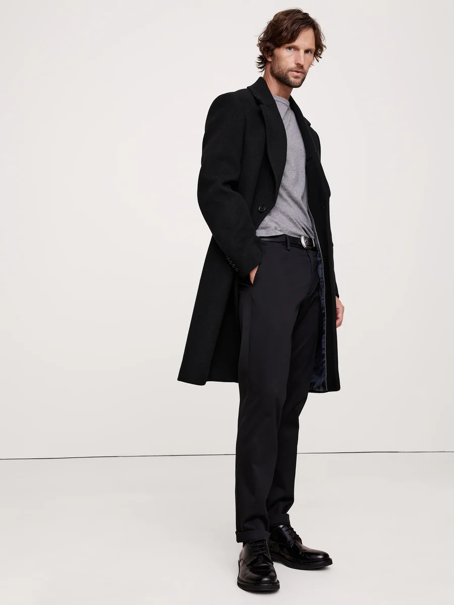 Unknown Slim Rapid Movement Chino Pant in Black — Men Winter black Trousers & Chinos