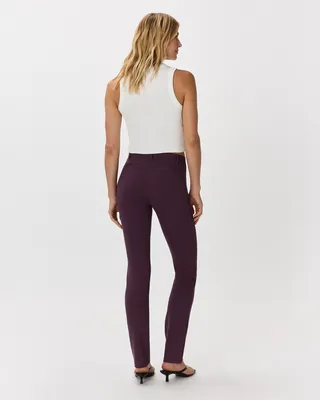 Quince Quince | Women's Ultra-Stretch Ponte Straight Leg Pants in Dark Orchid Purple — Women Autumn purple Trousers & Chinos