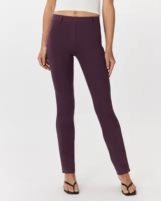 Quince Quince | Women's Ultra-Stretch Ponte Straight Leg Pants in Dark Orchid Purple — Women Autumn purple Trousers & Chinos