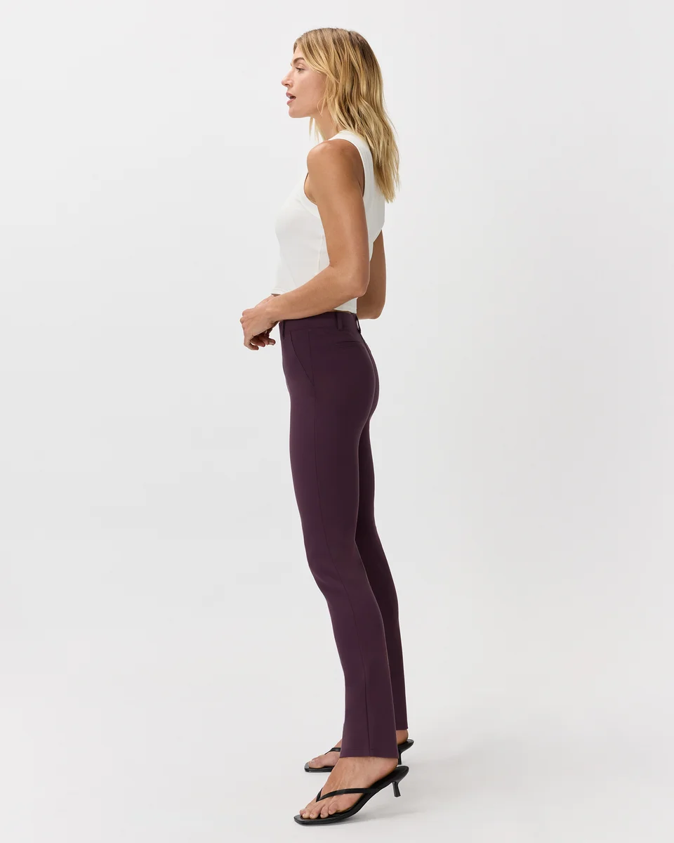 Quince Quince | Women's Ultra-Stretch Ponte Straight Leg Pants in Dark Orchid Purple — Women Autumn purple Trousers & Chinos