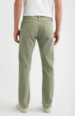 AG AG Everett Slim Straight Leg Cotton & Linen Blend Jeans in Sulfur Spruce Green — Men Autumn khaki Pants