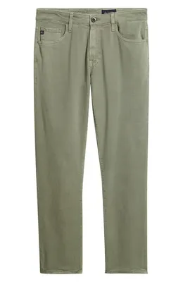 AG AG Everett Slim Straight Leg Cotton & Linen Blend Jeans in Sulfur Spruce Green — Men Autumn khaki Pants