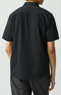Theory Theory Irving Short Sleeve Button-Up Shirt in Black — Men Winter black Tops